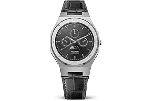 Valuchi Men's Lunar Calendar Moonphase Quartz Leather Watch