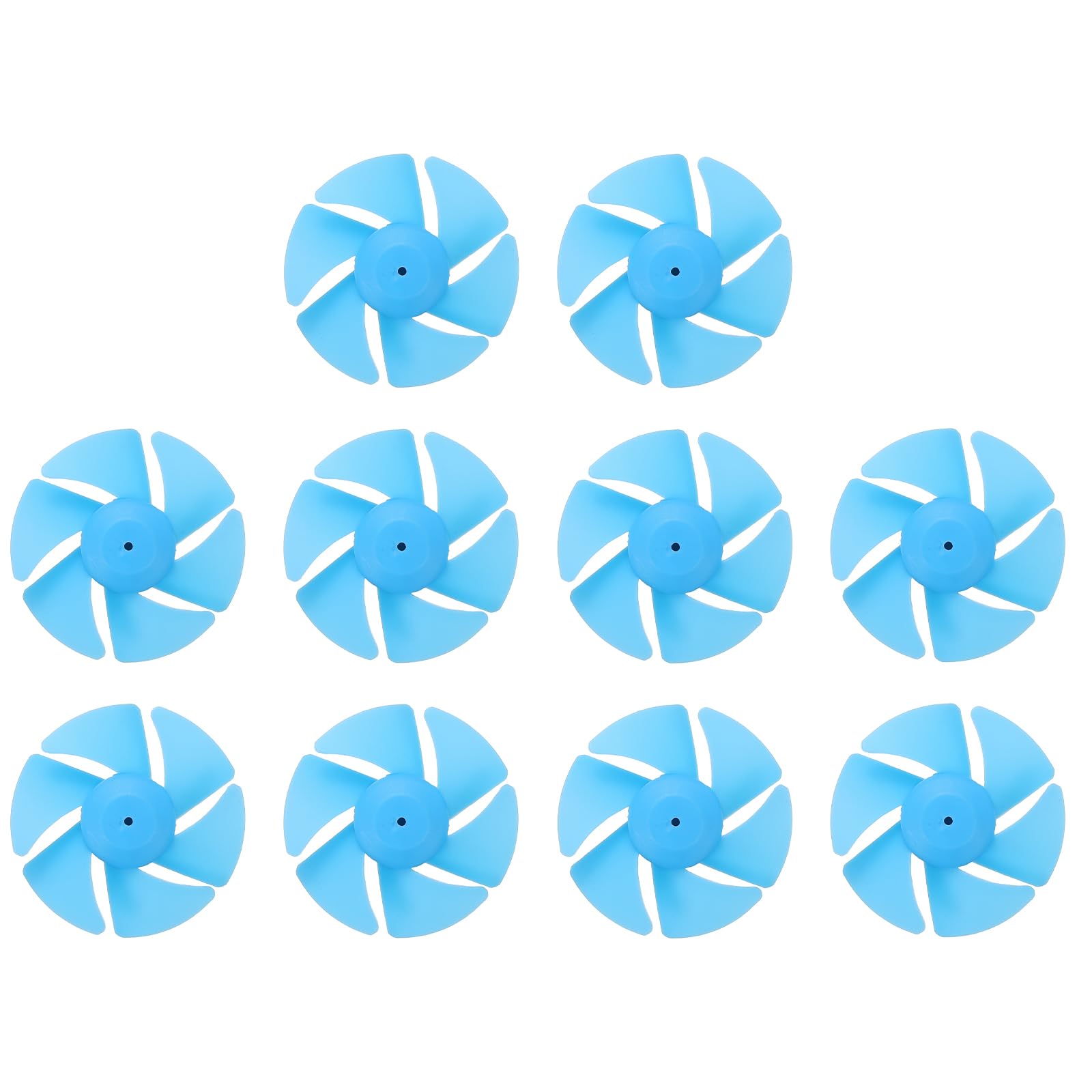 sourcing map 10Pcs RC Boat Propeller, 6 Blades Propellers 2mm Hole Dia 50mm OD CW Clockwise Rotating Drill Propeller for RC Boat, DIY Ship Model, Blue