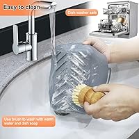 Vista 6 de BYKITCHEN Forros de silicona para freidora de aire Ninja Dual Air Freider, juego de 2, forros rectangulares de silicona compatibles con freidora