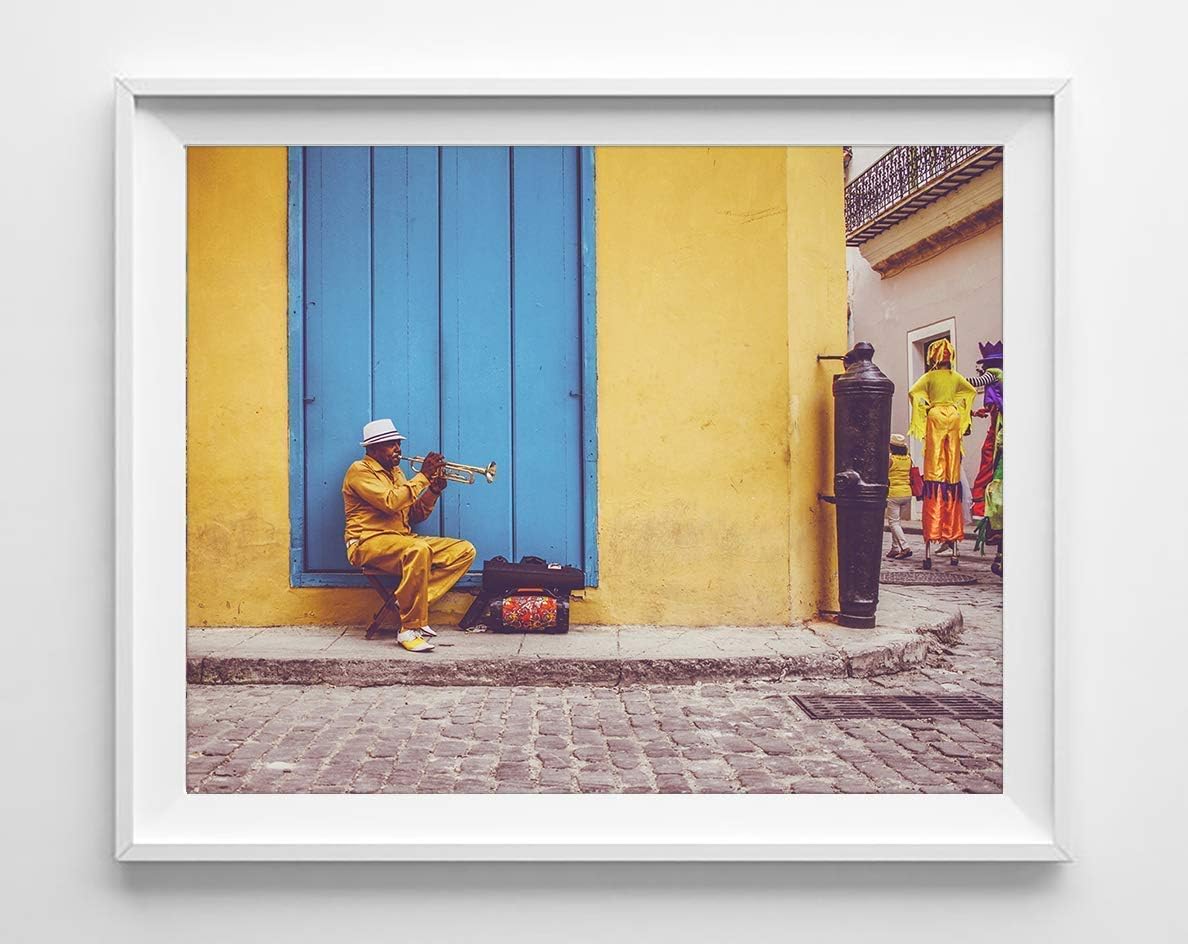 Vintage Vibrant Cuba Photography Photographic Prints, Set of 4, Unframed, Antique Cars, Musician, Beach Coastal Art Decor Poster Sign, 8x10 Inches - Image 5