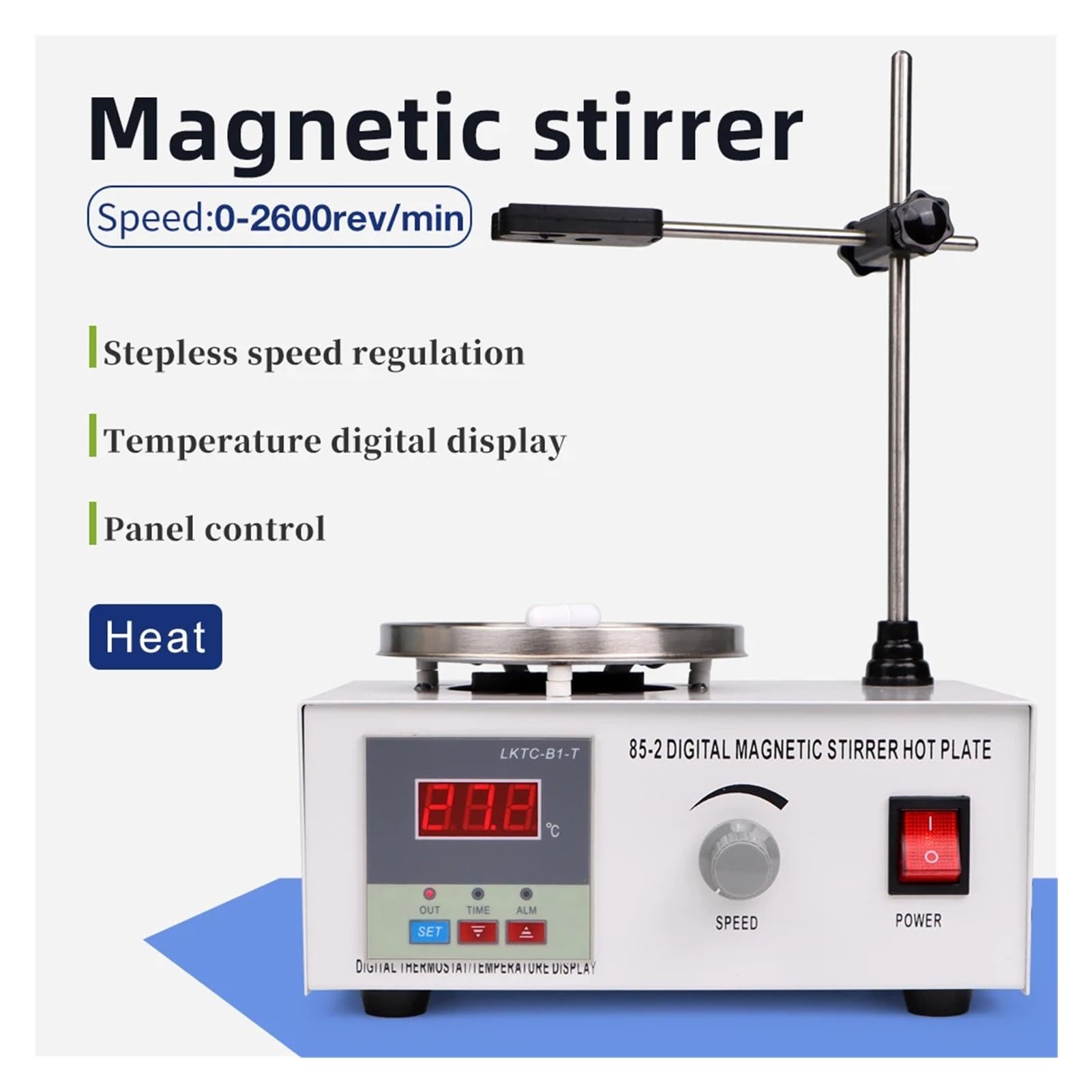 Agitatore Magnetico Agitatore magnetico con piastra riscaldante da 1L, miscelatore a temperatura costante, miscelatore magnetico riscaldante da 220 V(US 110V)