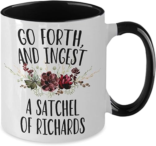Miniatura 8 de Ingest a Satchel of Richards - Taza de café divertida con texto en inglés "Thou May Eat a Bag of Dicks" para mujer