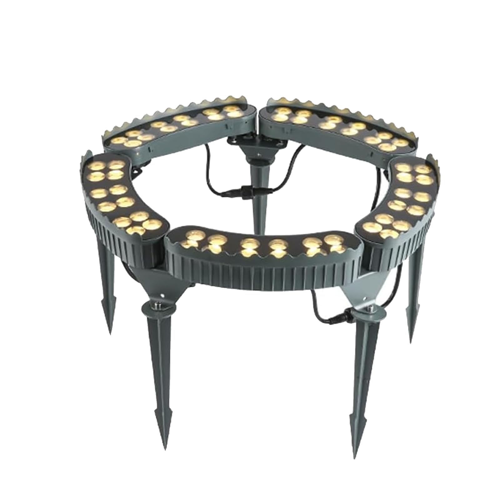 Luci Da Giardino Per Decorare, Luci A LED Ad Anello Per Albero, 3 Colori: Luce Bianca/calda/neutra, Illuminazione Antiriflesso, Combinazione Flessibile in Base Allo Spessore,5-light,Warm light