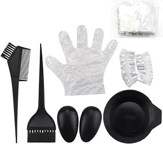Aiqinhai 7 pcs Kit de Tintu pa Mistu de Cor de elo Pincéis de Tingimento de elo Tinta Pente M ing Bowl Capas de Ouvido Luvas Capa de Salão pa Casa e Salão de Beleza Colo ção de elo Destaque