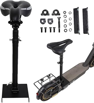 2024 New Foldable Adjustable Electric Scooter Seat Saddle Compatible with Ninebot ES1 ES2 ES3 ES4 2019-2024, Punch Free Shockproof Saddle Attachment Replacement for Adults