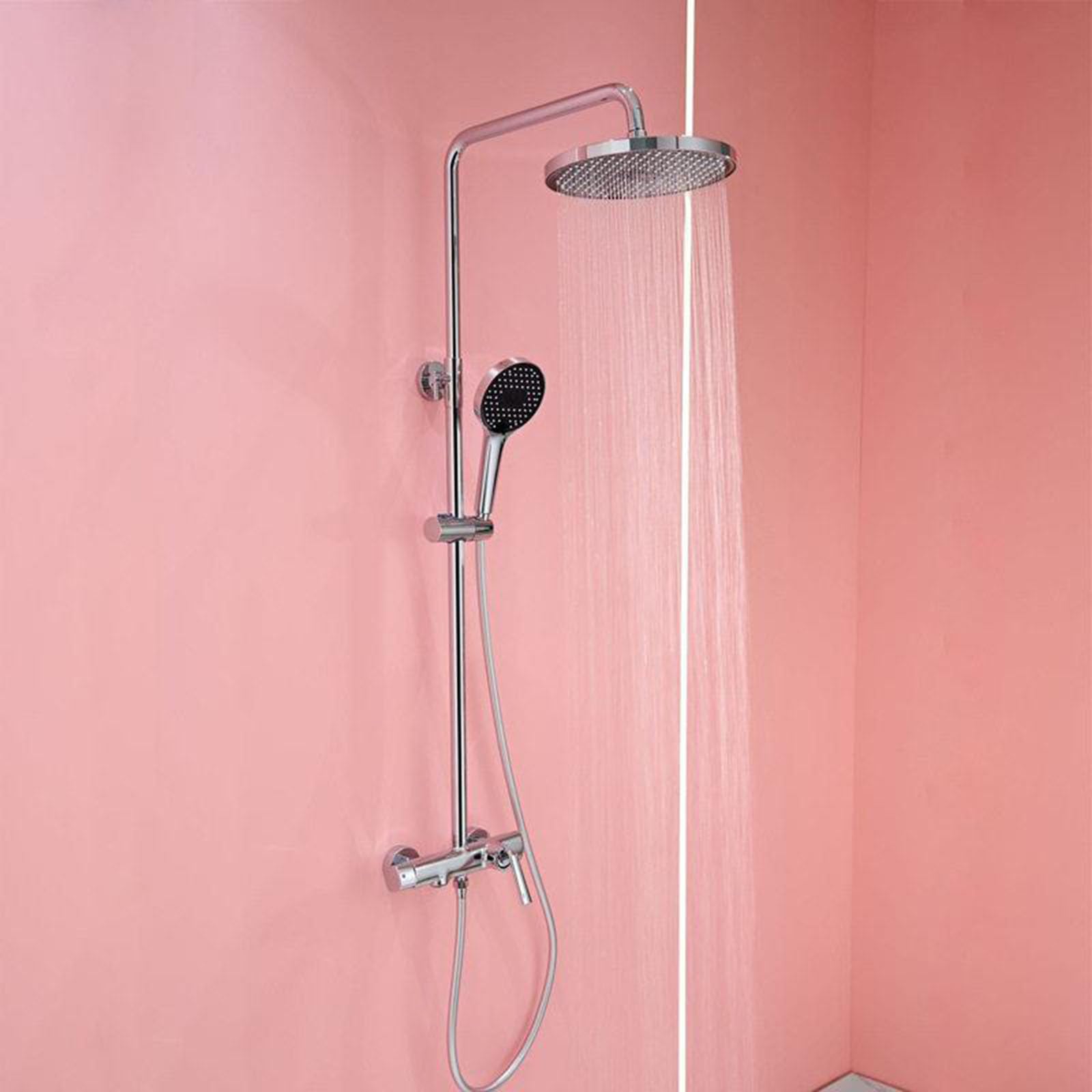 Columna de Ducha Pared Regulable en Altura,Cromado