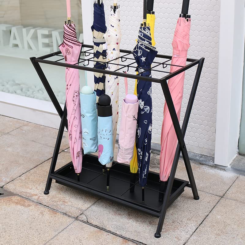Porte-parapluie design pliable en métal noir moderne pour entrée