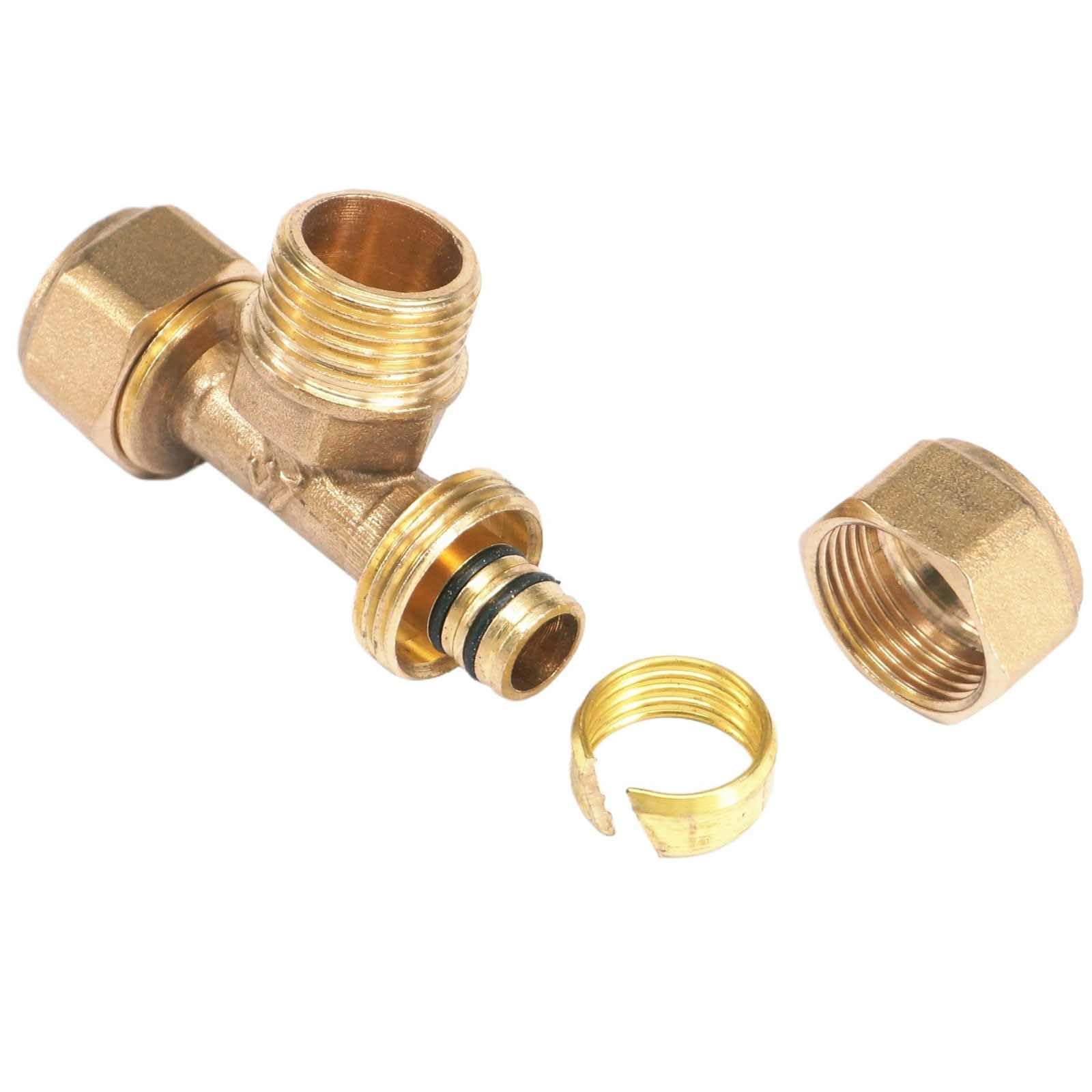 Fit PEX-AL-PEX Tube I.D x O.D 26x32mm - 1" BSP Male Tee Brass Fitting