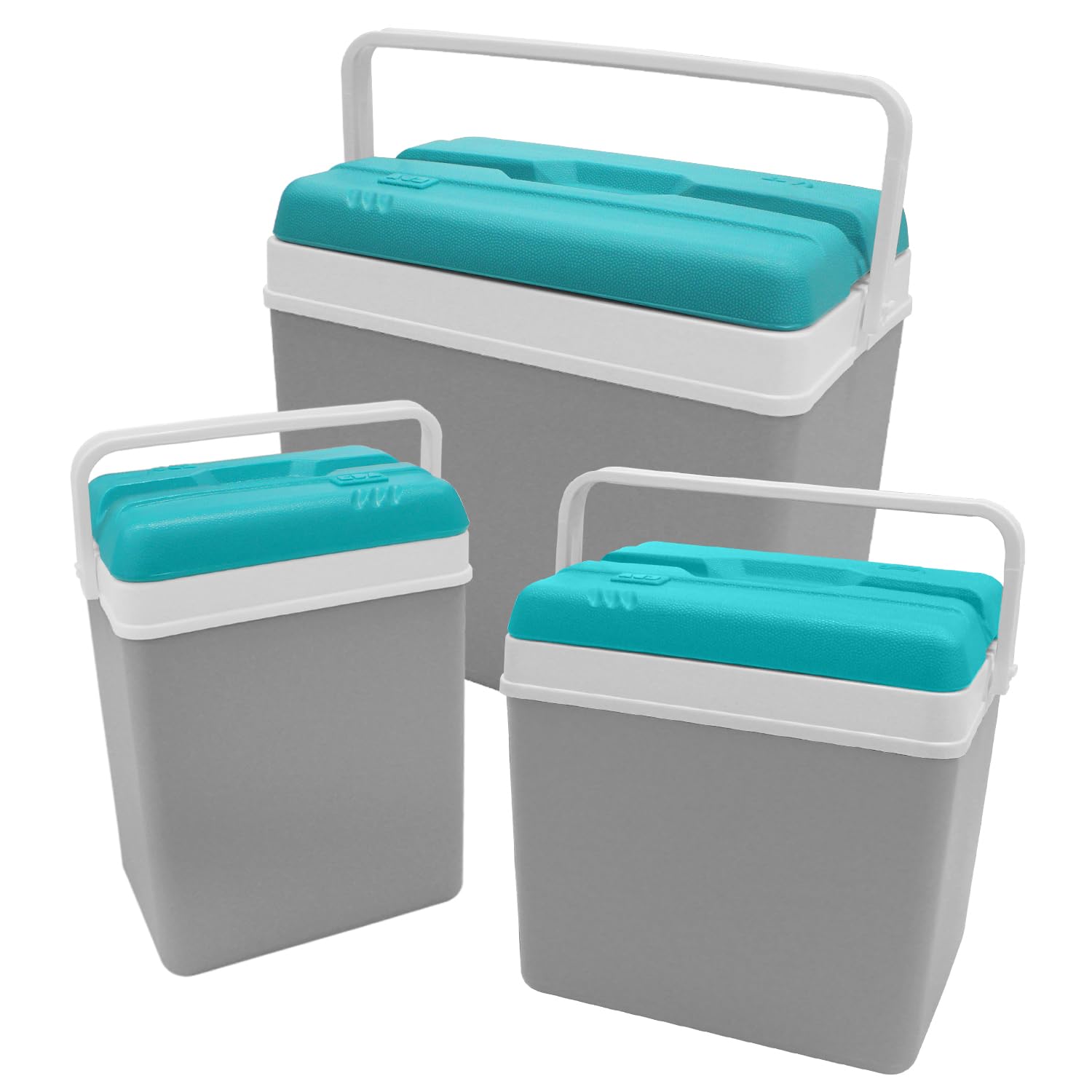 Daniel James Large Cool Box - 15L, 24L or 35L Insulated Cooler Box with Carry Handle & Lid for Ice Cold Food & Drink - Lightweight & Durable for Camping, Picnic & Travel (Grey, 35-Litre)