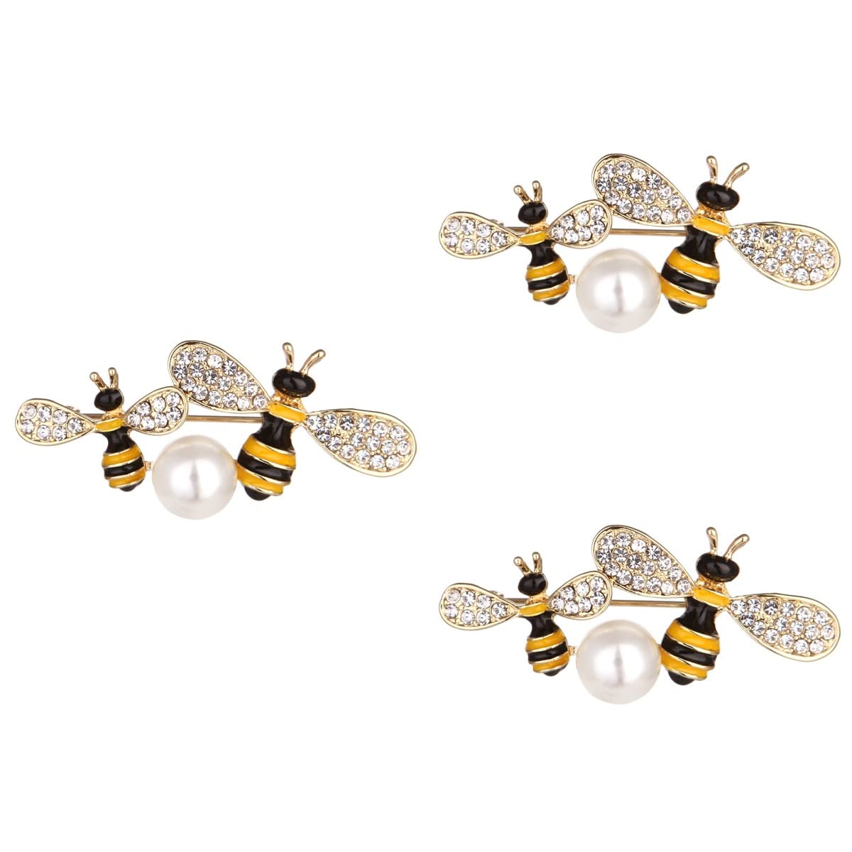 Brooches 3pcs Lovely Pin Decorative Shape Broche for Female Girl Pearl Bee Brooch