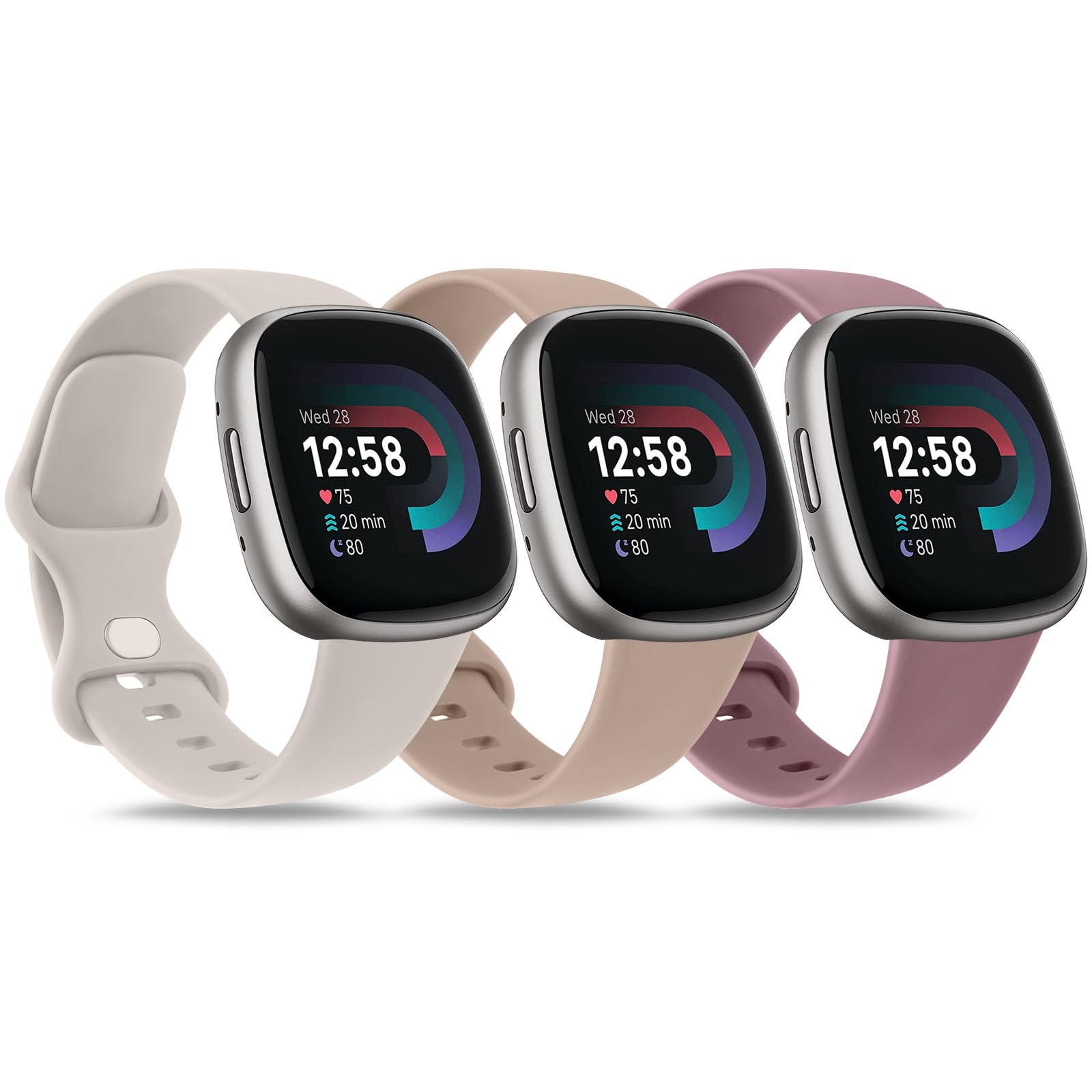 Tobfit 3-Pack Strap Compatible for Fitbit Versa 3 / Versa 4 / Sense 2 – Soft Silicone Replacement Band for Fitbit Sense Smart Watch-picture-34