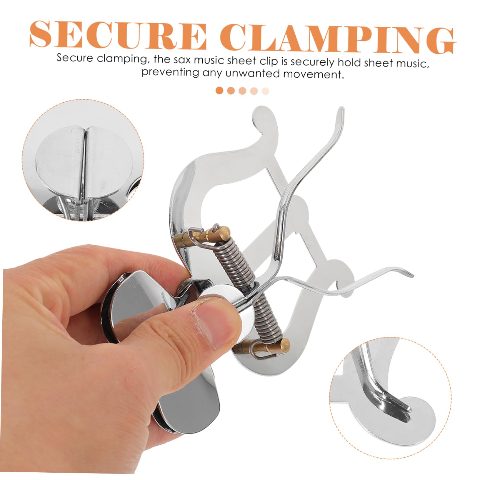 Yardwe 1 Set Sheet Trombone Lyre Music Sheet Clip with Cleaning Cloth and Storage Bag Compatible with Flute and Saxophone Durable Page Holder for Secure Music Performance