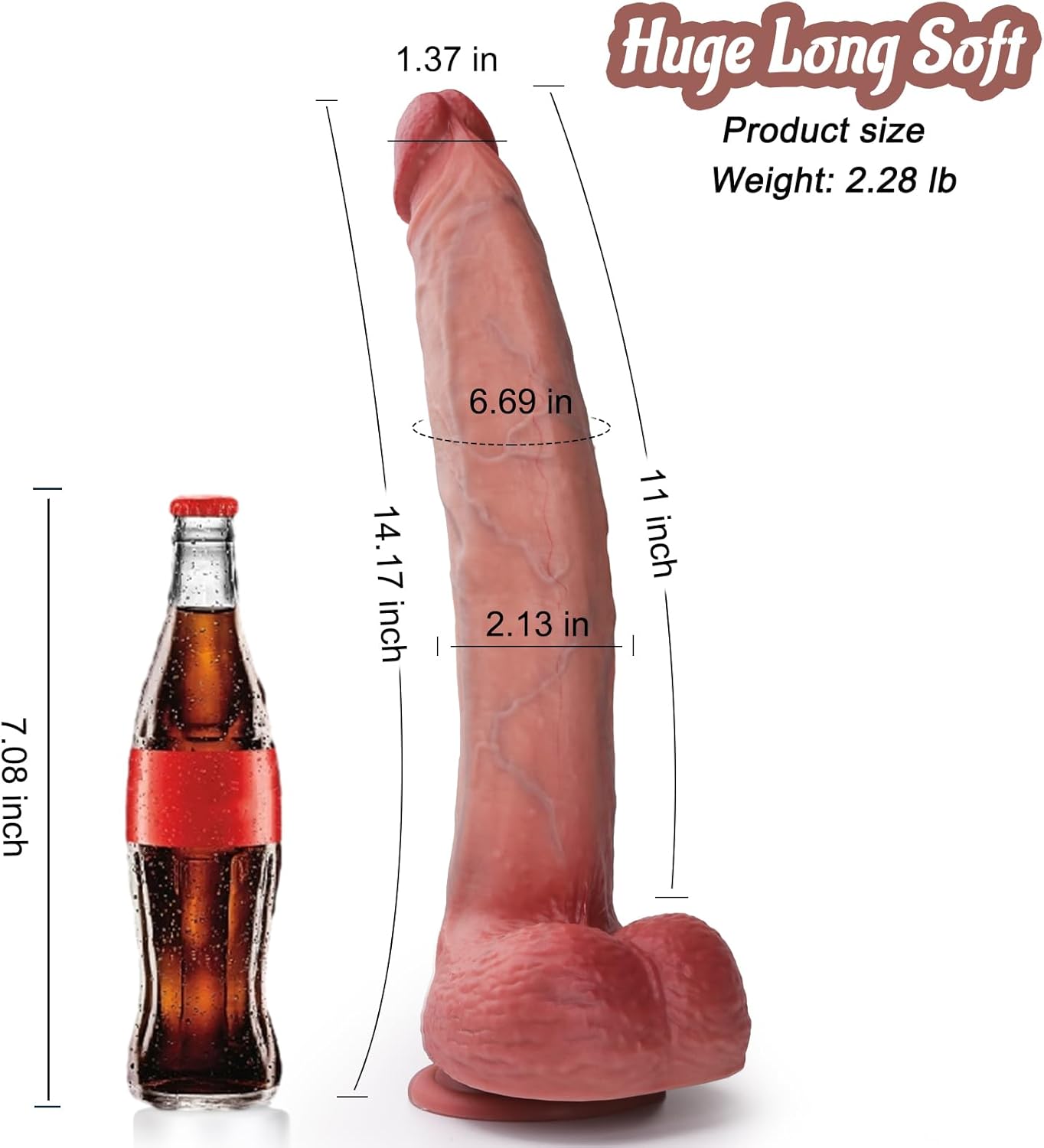 14.17Inch Super Long Dildo,Realistic Huge Dildos Dual-Density Adult Toys for Anal Play&G-spot Pleasure with Strong Suction Cup,Large Sex Toy for Women Men Gay