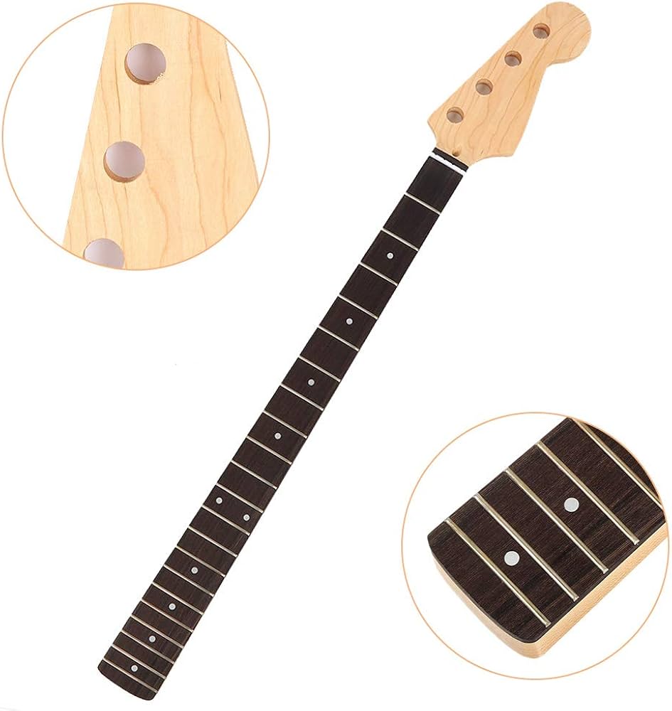 Amazon.co.jp: ベースギターネック4弦21フレットカナディアンメープル