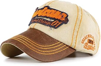 SUNS Patch Embroidered Baseball Cap Cotton Hat Men and Women Vintage Washed Distressed Baseball-Cap Adjustable Baseball Cap