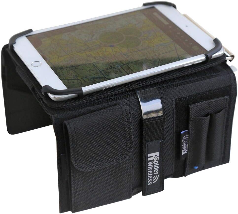 Pilot Kneeboard with Aluminum Clipboard. Compatible with 7.9 inch Apple iPad Mini 3 and 4, Android Devices Similar in Size