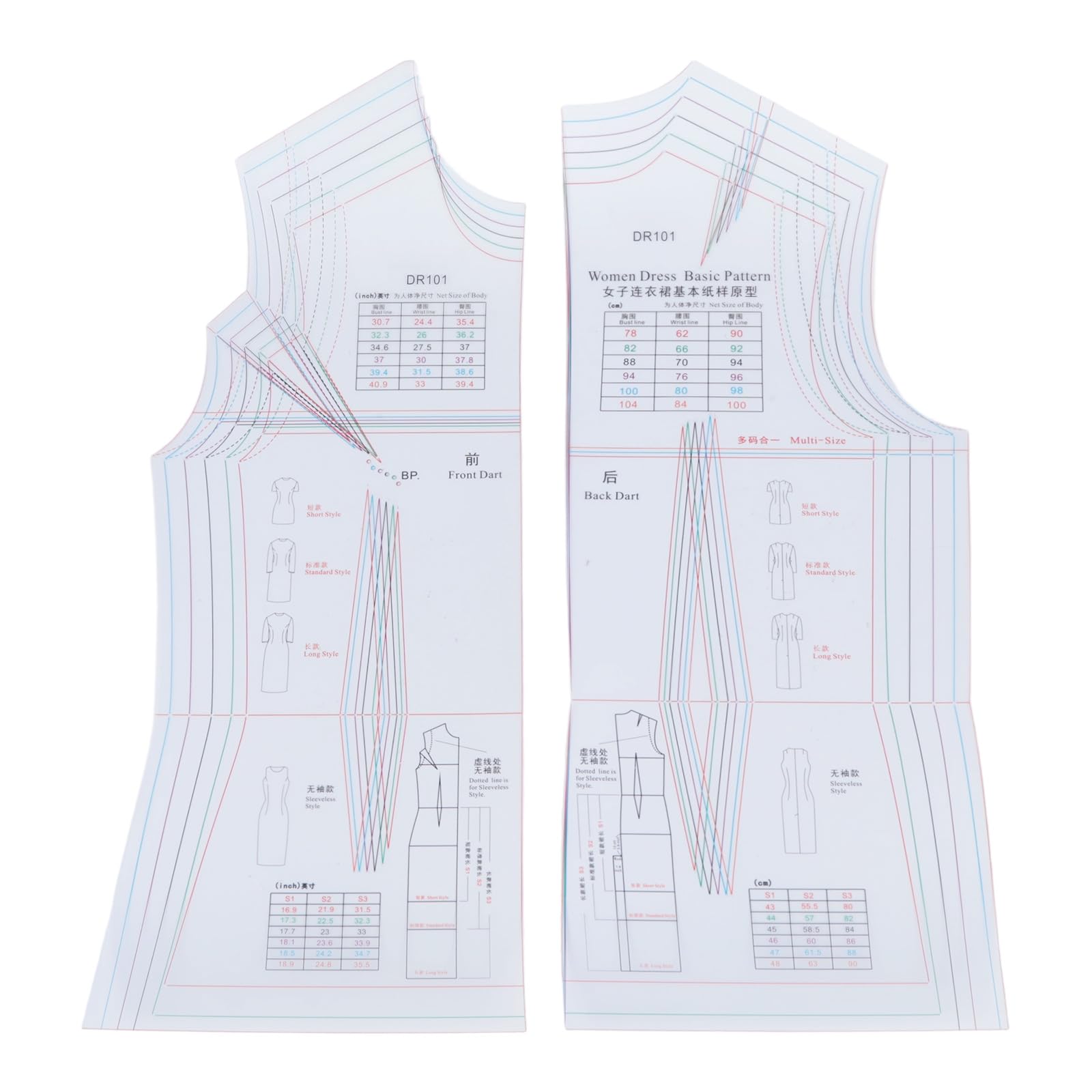 Ruler Easy to Use Dressmaking Ruler for Creating Basic Dress Pattern Templates Women ' s