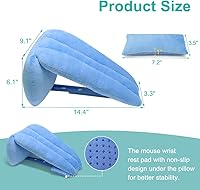 Vista 2 de Zelen Almohada de elevación de brazo con almohadilla de muñeca para el mouse Almohada médica para brazo elevador, almohada médica poscirugía