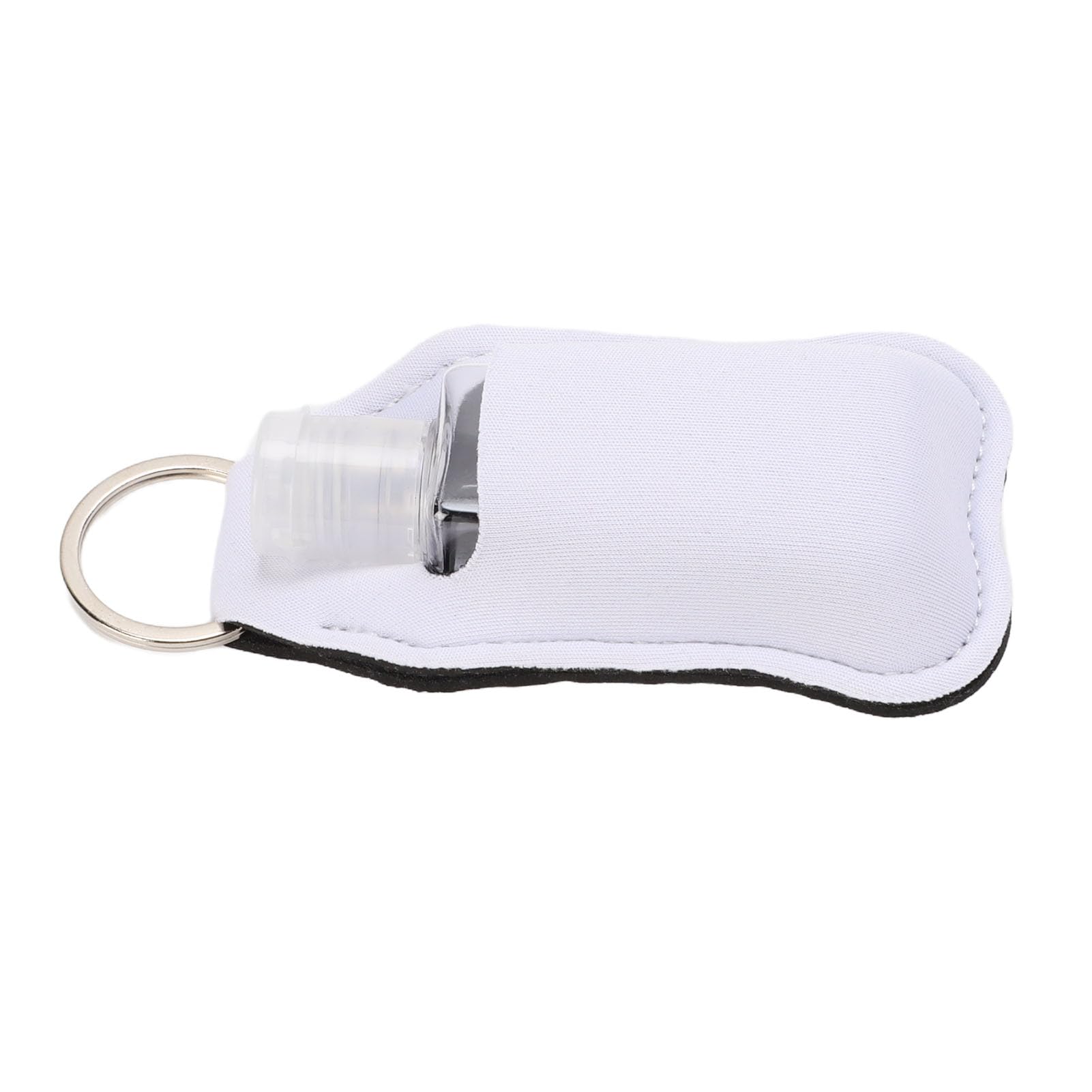 Juego de 50 Portabotellas de Viaje Vacías, Kit de Botella de Viaje Reutilizable de 30 Ml con Tapa Abatible y Ganchos para Llavero para Loción Desinfectante de Manos, Artíc (Blanco)