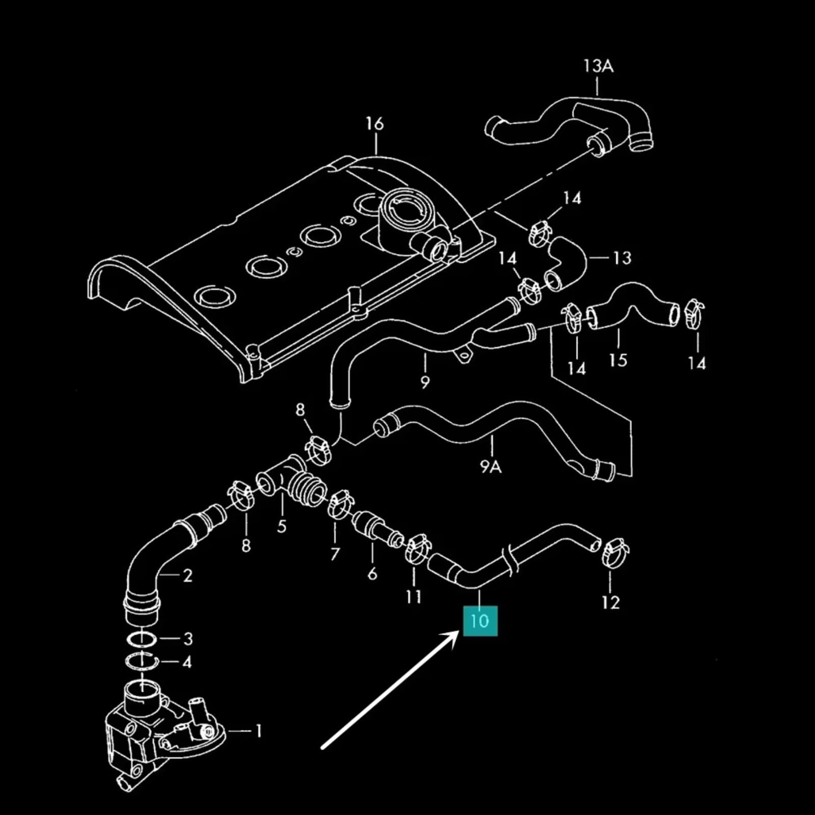 Tuyau Ventilation Carter pour VW pour Golf MK4 pour Jetta pour Bora