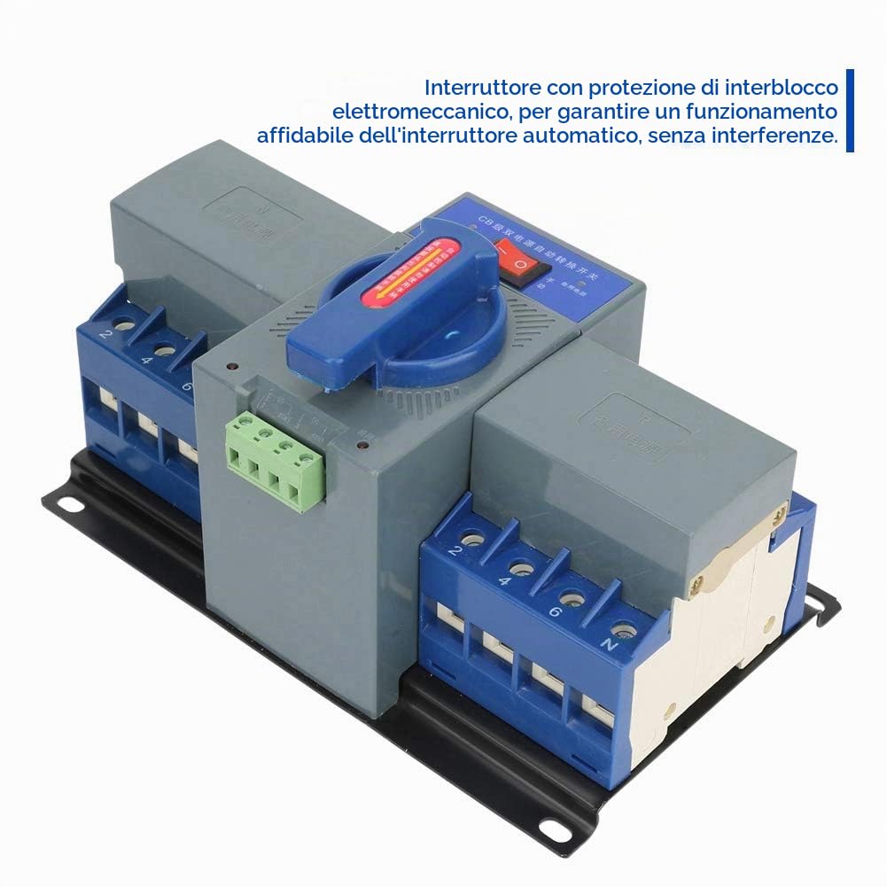 Interruttore di trasferimento automatico a doppia corrente, 4P 63A, interruttore di trasmissione automatico 400 V, con protezione di bloccaggio elettromeccanico, interruttore di priorità di rete
