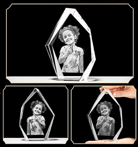Miniatura 2 de Foto de cristal 3D personalizada, regalo romántico para hombres y mujeres, marcos de fotos de cristal grabados personalizados, regalos para el día