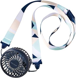 【2022年モデル】エレコム USB扇風機 エクリア flow flow 充電式 ハンズフリー ミニ クールタオルセット ストラップ・リング付 4段階風量調節 ムード・ネイビー FAN-U225NV