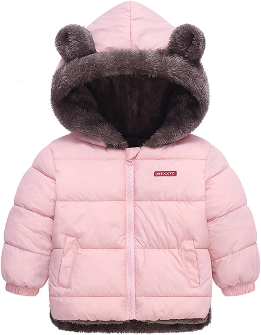 Toddler Baby Girls Boys Hooded Down Jacket Kids Thicken Fleece Lined Warm Winter Coat Outerwear 0-5 Years