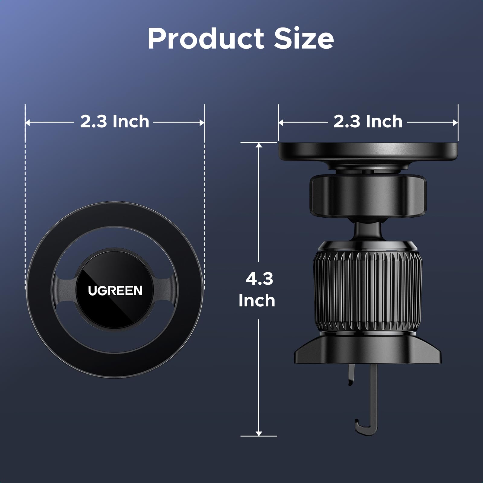 UGREEN 145W Caricatore Auto USB C | Supporto Magnetico per Telefono Auto