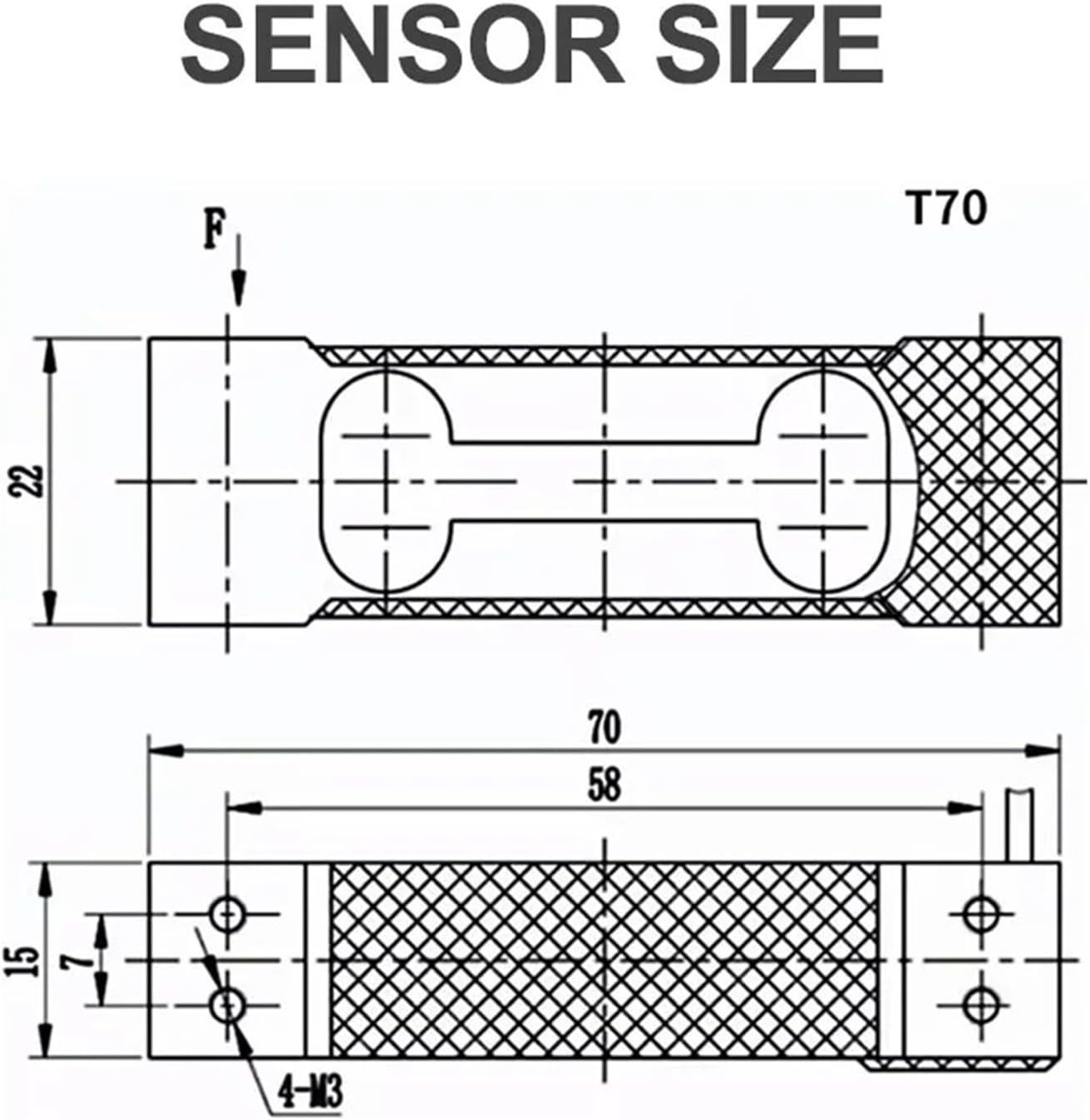 T70 Single Point Load Cell Small Size Cantilever Weighing Sensor High Precision Ectronic Scale 1KG 2KG 3KG 5KG 10KG 15KG 20KG(T70 1KG)