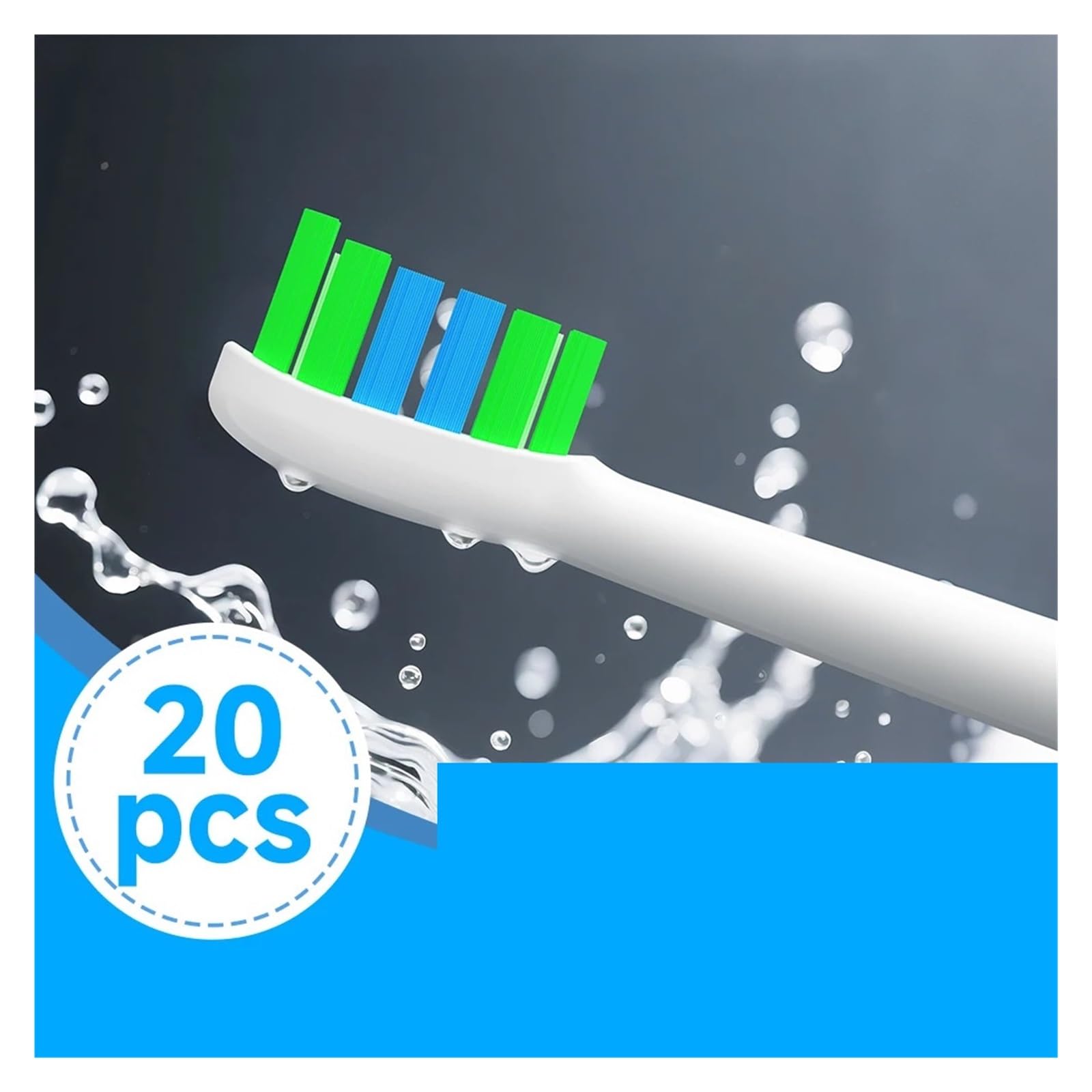 20PCS Cabezales, compatible con Philips, uso adulto | Cabezales de cepillo dental de plástico para adultos, para reemplazo diario y uso de reserva(20HB70C)
