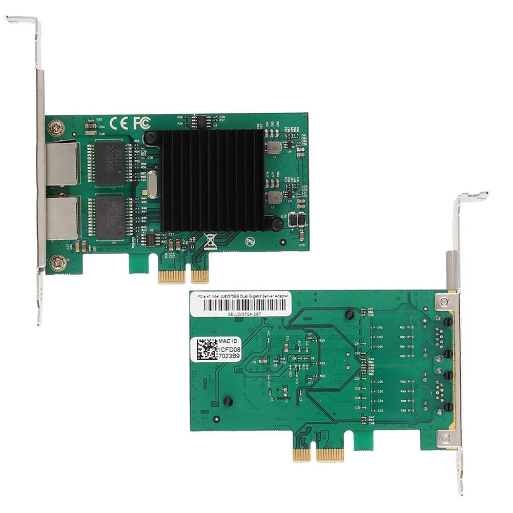 Mini Carte réseau sans Fil 10/100 / 1 000 Mbits/s, Carte réseau Gigabit Ethernet à Double Port, Carte Adaptateur réseau 2.1 PCI-E x1 pour Freebsd/Linux/VMWare ESXi 7