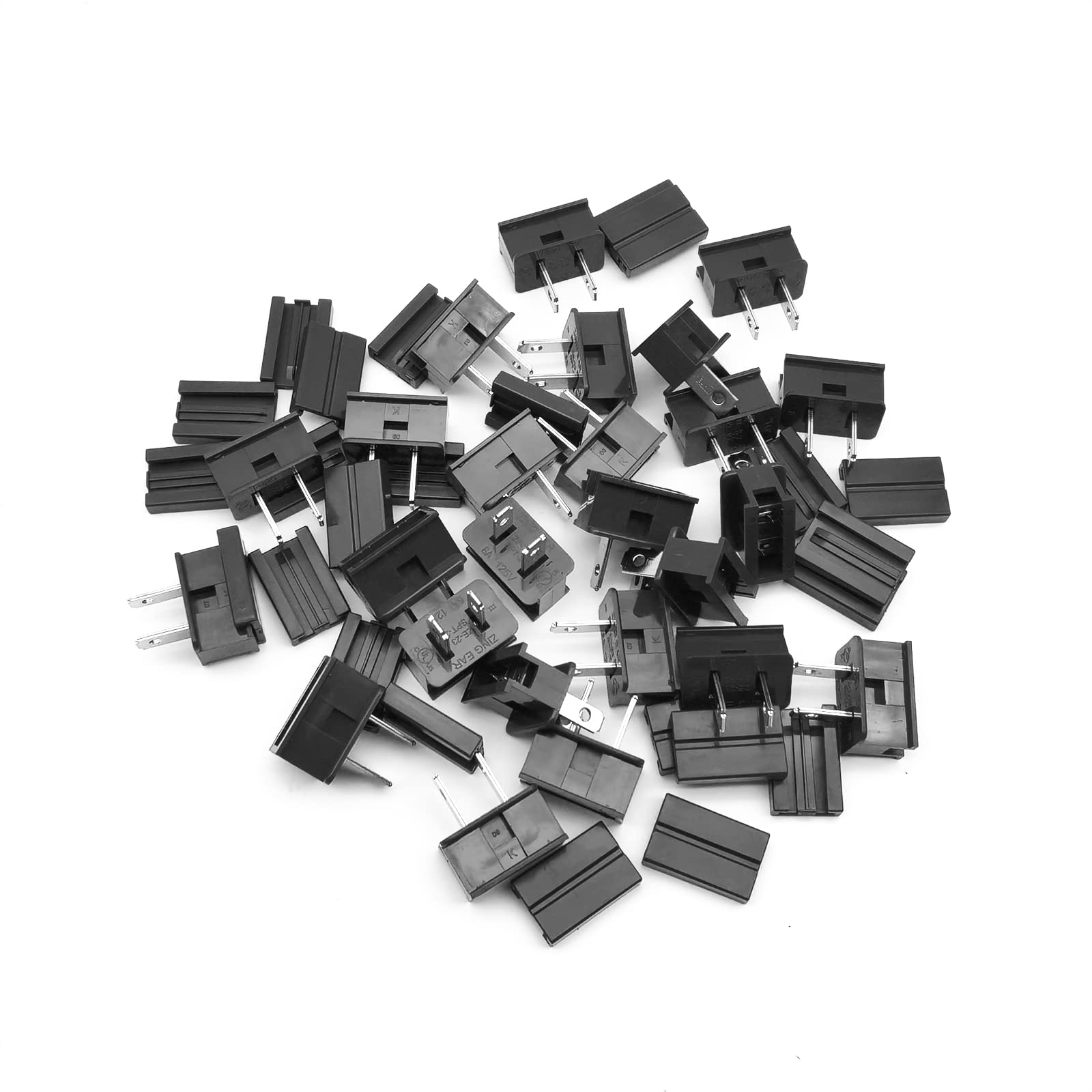 YZXZL 25 Pack SPT-2 Vampire Male Plug Slip Plug Zip Plug Gilbert Plug Male Plug for Christmas Lights Sets (SPT-2 Black Male)