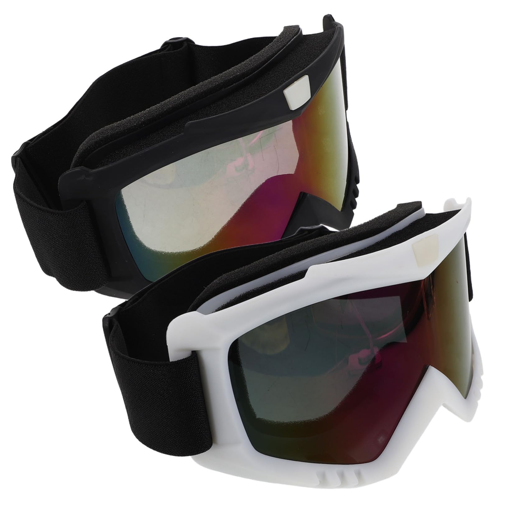ORFOFE 2 Pezzi Occhiali Moto Offroad Antivento con Protezione Uv per Uomo Occhiali Sportivi per Atv Motocross e Mountain Bike con Lenti Intercambiabili e Fascia Elastico Comfort