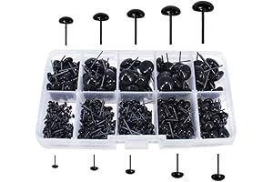 oloey Bestartstore1Box(100pcs) 3/4/5/6/7/8/9/10/11/12mm Black Glass Eyes Kits for Needle Felting Bears Dolls Decoys Sewing