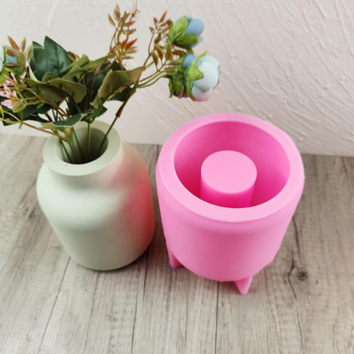 Molde de Silicona Redondo para Hacer Macetas y Porta Bolígrafos, Ligero y Fácil de Desmoldar, Adecuado para Manualidades en Casa y Proyectos DIY
