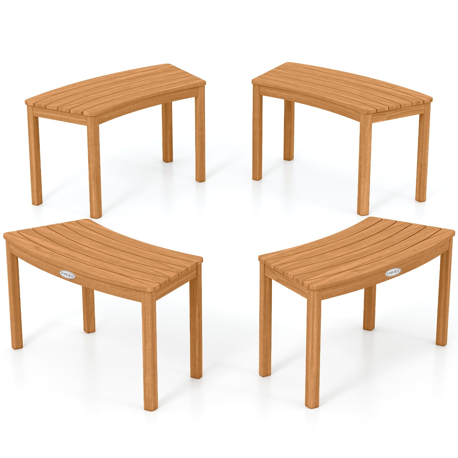 Bancs extérieurs incurvés de qualité supérieure en bois d'acacia massif DREAMADE