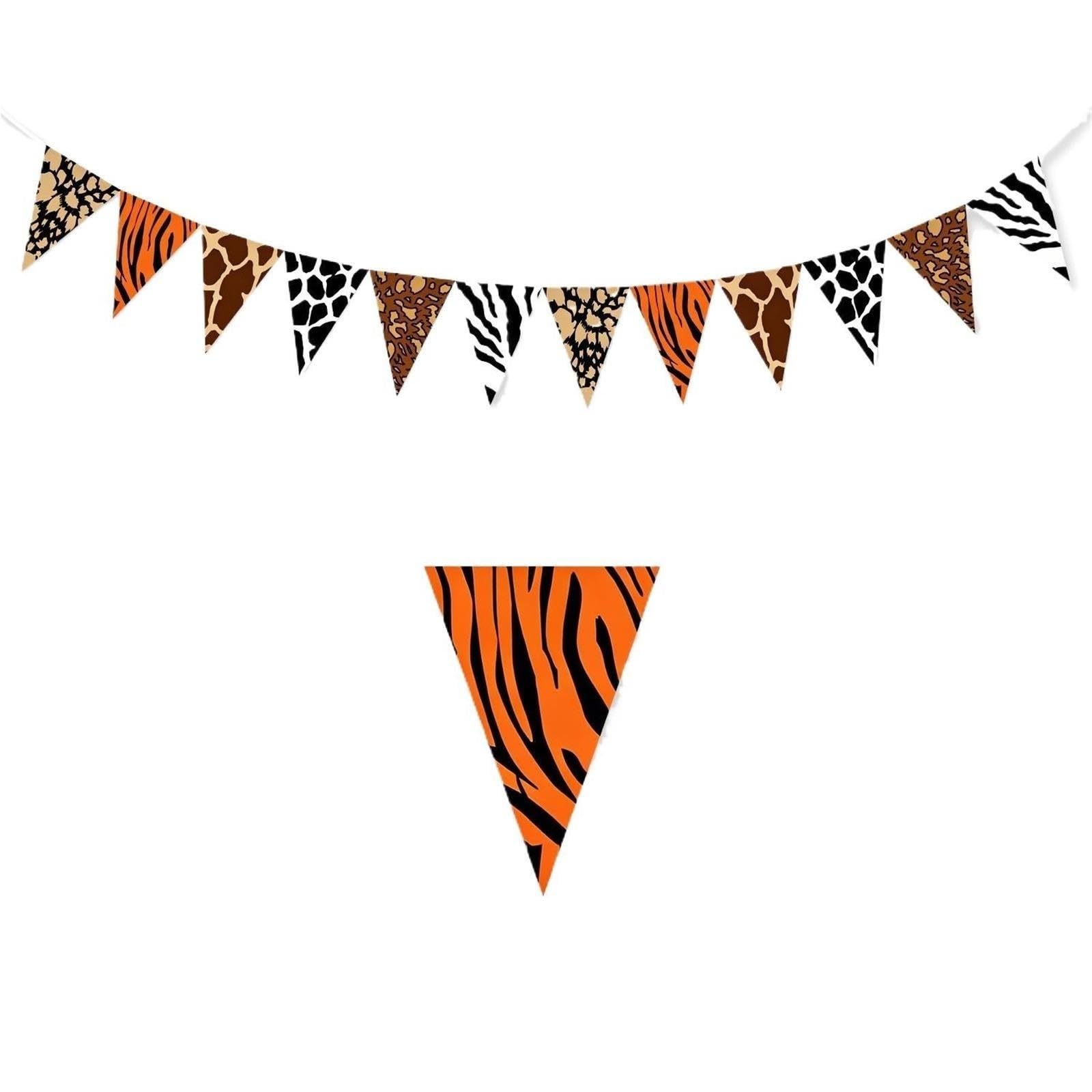 Happy Birthday Banner Alles Gute for Geburtstag Wimpel Banner Tierdschungel Thema Dreieck Flagge