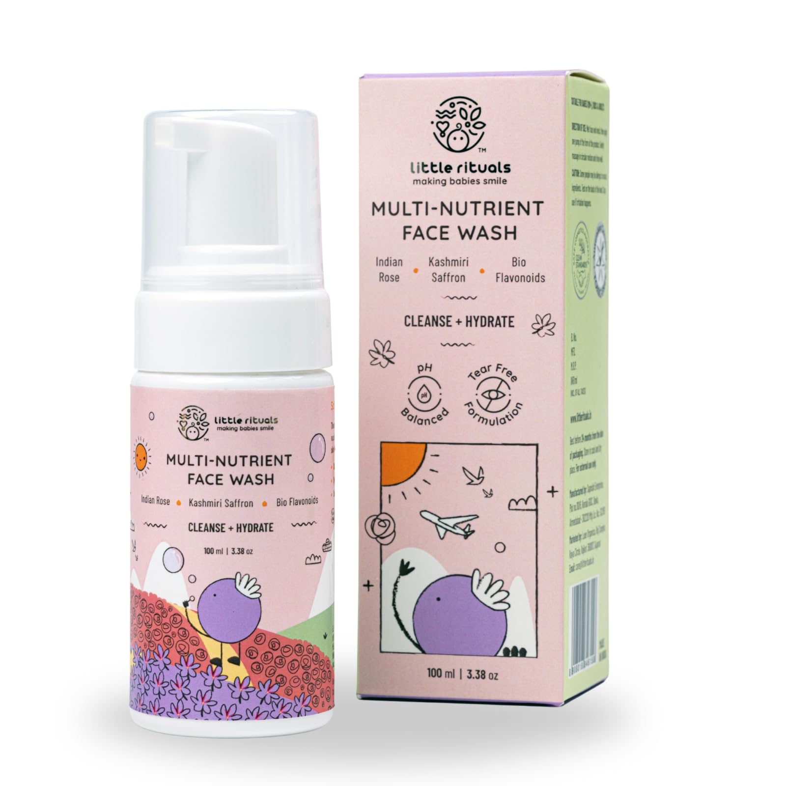 Little Rituals Multi-Nutrient Foaming Face Wash for Babies & Kids | Indian Rose & Kashmiri Saffron | Bio Flavonoids | Cleanse + Hydrate | pH Balanced, Tear-Free | Made Safe | 0M+ | 100 ml (B0DB248SZM) Amazon Price History, Amazon Price Tracker