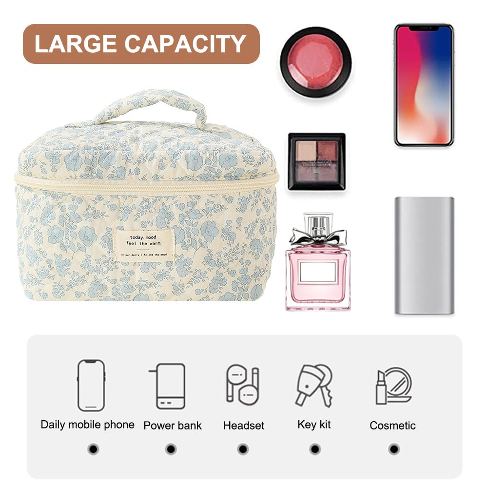 CHAMAIR Quilted Floral Makeup Bag - Image 3