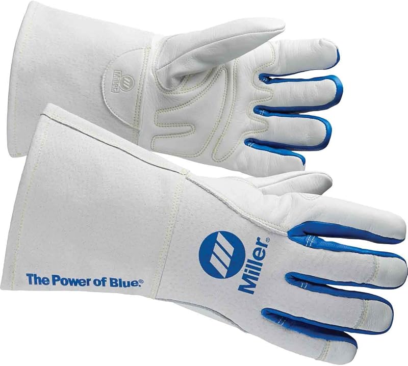 Guantes de soldadura eléctrica Miller, 3-D, XL, 12 pulgadas, blanco/azul, PR, extragrande (263334)