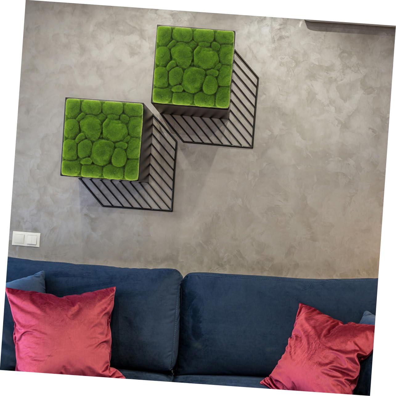 Zerodeko Pannello Decorativo Verde Effetto Realistico in Muschio Artificiale 3 Pezzi Facile da Installare Quadrato in Schiuma per Decorazioni Fai-da-te e Pareti