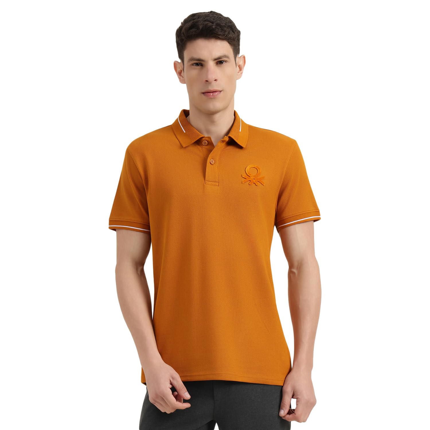 united colors of benetton Regular Fit Polo Neck Solid T-Shirt - 26P3E79J7777IDY2-picture-40