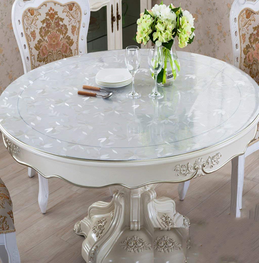 Nappe ronde imperméable PVC cristal plaque transparente table salon hôtel