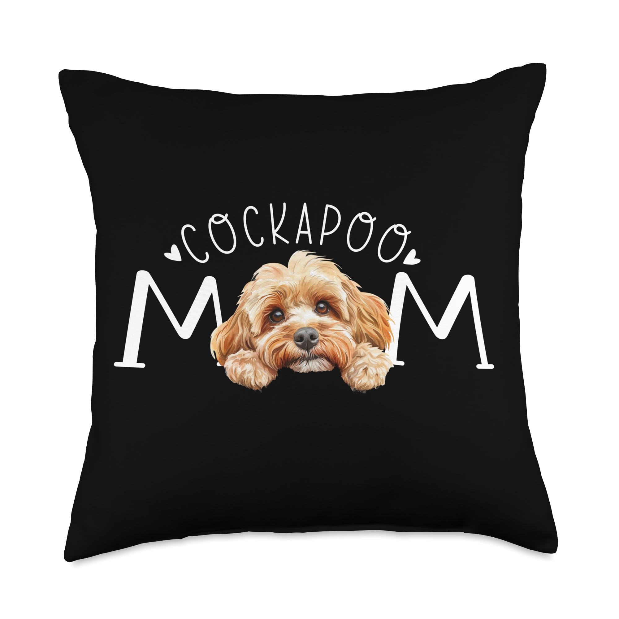 Cockapoo Mum Apricot Beige Golden Cockerpoo Lover Throw Pillow