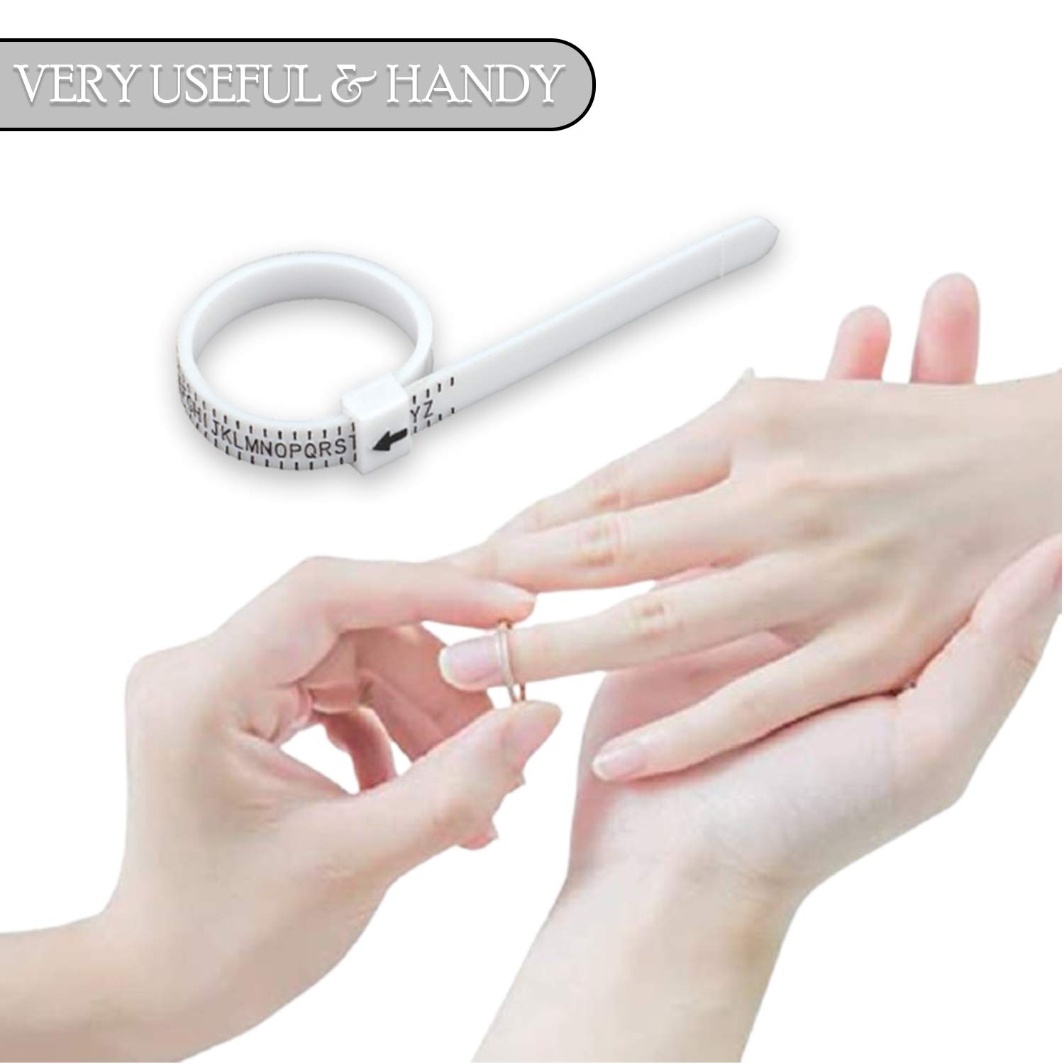 ADASH Ring Sizer UK, AZ Ring Measurement Tool, with Ring Size Guide