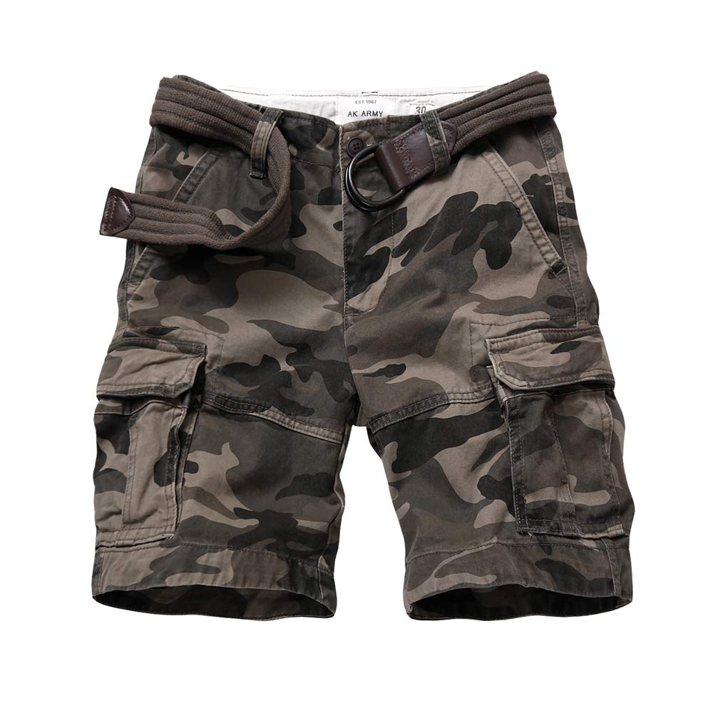 BaronHong Shorts Cargo de Camuflaje para Hombre Shorts de Carga de Camuflaje al Aire Libre con múltiples Bolsillos y algodón