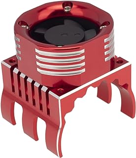 RC Motor Heatsink with 21000 RPM Cooling Fan, Aluminum Motor Radiator with RGB Brushless Engine Motor Heat Sink for TRAXXAS 1/8 1/10 Car Truck Buggy SCX10, Tamiya ARRMA Axial RC Car 4274 4268 Motor