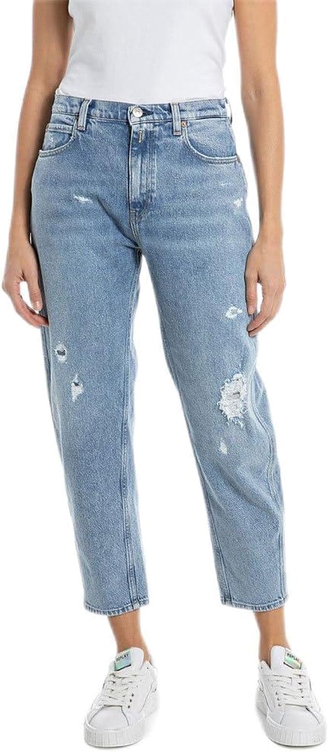 Replay Damen Jeans Keida Baloon-Fit Original, Light Blue 010 (Blau), 23W