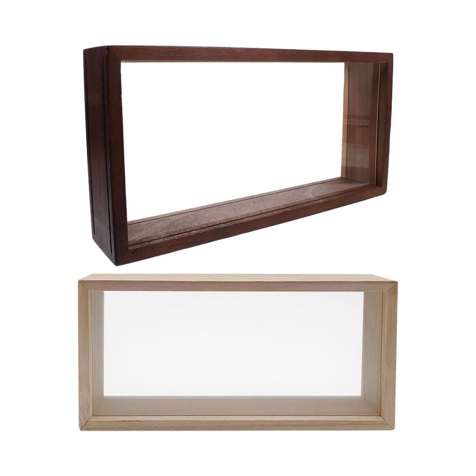 1 Set (2PCS) Shadow Box Frame Picture For Dried Flowers Wooden Deep Flower Display For Memorabilia Award Photos Bouquet for Tabletop and Wall